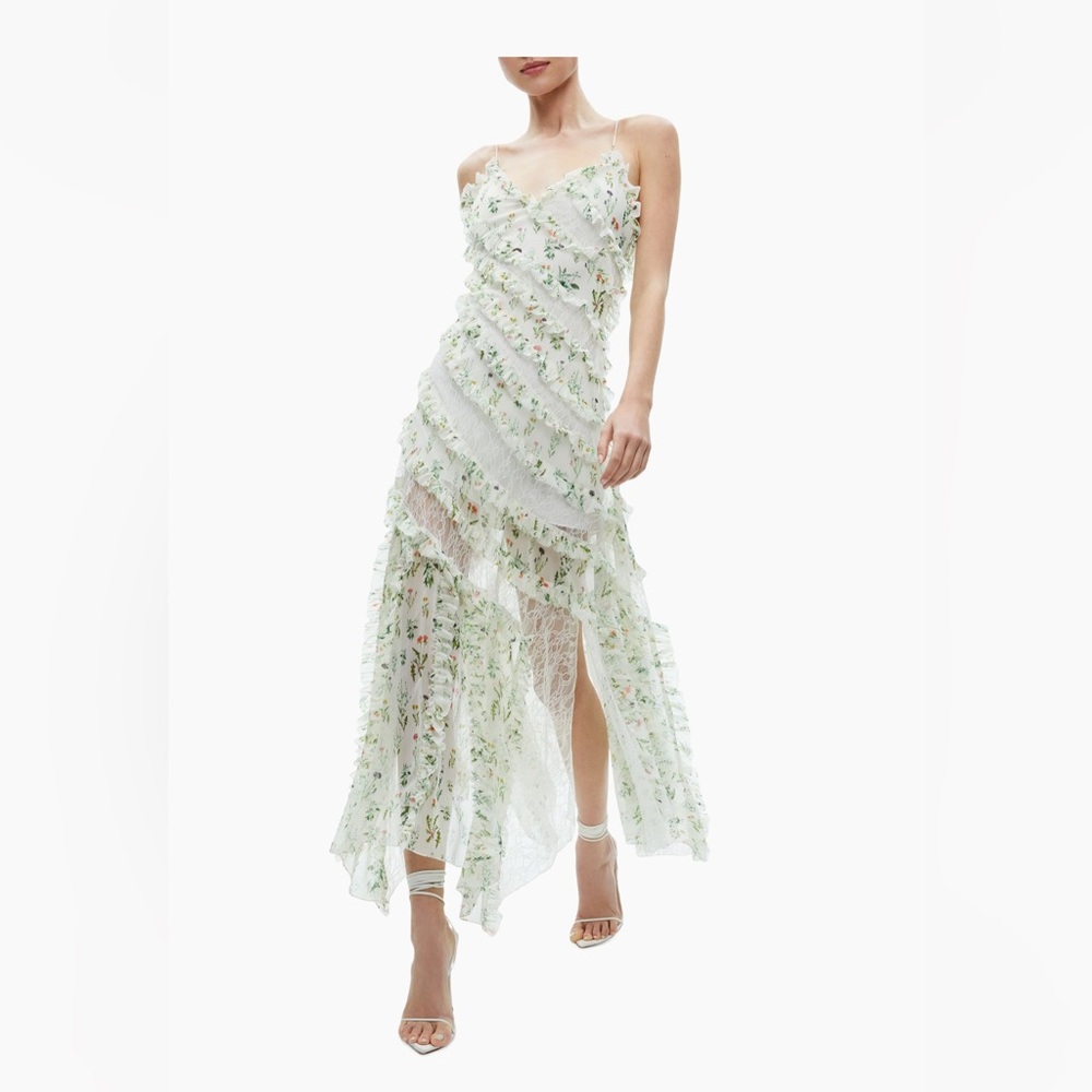 Alice + Olivia Sondra Floral Chiffon Maxi Dress